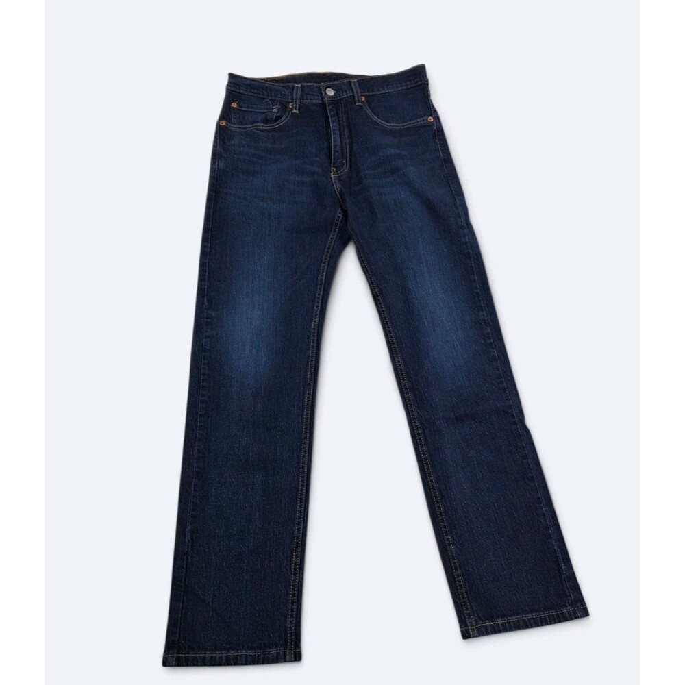 Levi's 505 Regular Fit Straight Leg Dark Wash Blue Jeans Men's 32x30